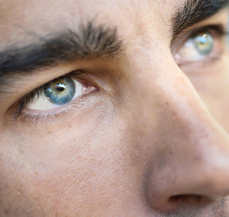 Image of a male model focusing on eyes